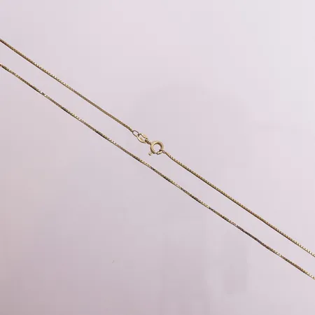 Halskjede, lengde 38,5 cm, bredde 0,9 mm, 14K Vekt: 2,7 g Kontakt Lånekontoret for frakt