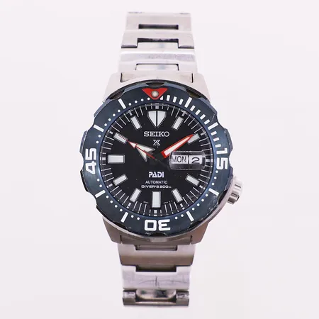Seiko Padi Divers 200m, Prospex, 4R36-07Y4 R 2, Ø 42 mm, stål, automatisk, ukedag, dato. Foldespenne, dreibar bezel, uten boks og øvrig tilbehør Kontakt Lånekontoret for frakt