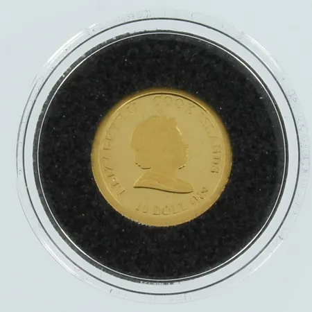 Mynt, Victoria och Daniel, Elisabeth II Republic of Cook Islands 2009, 10$, 13,92mm, 1,24 g, 99,99% guld med certifikat