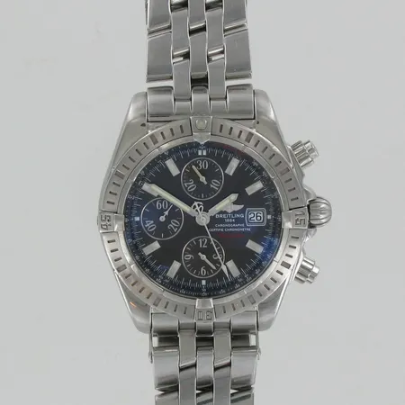 Herrur Breitling chronomat Evolution, stål, automatisk, ca 43mm, ref: A13356, serienr 2462368, safirglas, datum, chronograph, pilotlänk, inga tillbehör.  