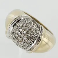 Ring Ø15½, diamanter 0,50ct enligt gravyr, 8/8-slipade, bredd: 4-13mm, vitguld, behov av rodinering, 18K Vikt: 10 g