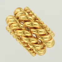 Ring Twisted Spin, design Isabel Lennse, stl ca 16, bredd 17mm, förgylld. 925/1000 silver  Vikt: 35,8 g