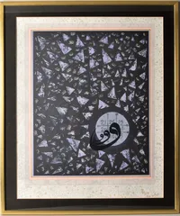 Tavla litografi Erol Akyavas ur serien "Miracname1", ca 64x55cm, 1987, nummer: 87/100 Vikt: 0 g Skickas ej.
