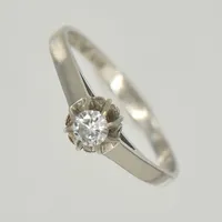Ring, diamant 0,14ct enl.gravyr, stl.17¼, vitguld, 18K Vikt: 2 g