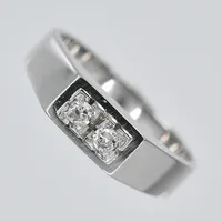 Ring, diamanter 0,08ctv enl.gravyr, stl 16¼, vitguld, 18K Vikt: 4,6 g