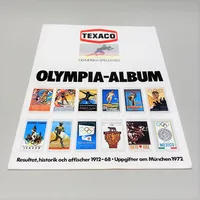 Olympa-Album, Olympiska spelen 1972, resultat, historik och affischer, 1912-68, slitage,  Vikt: 0 g Skickas med postpaket.