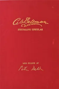Portfölj med två inklistrade färglitografier signerade av Peter Dahl, Carl Michael Bellman 