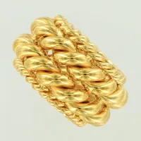 Ring, Twisted Spin, design Isabel Lennse, stl ca 17, bredd 17mm, förgylld. Nypris ca 5000kr. 925/1000 silver Vikt: 36,3 g