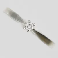 Ring, diamant 1x ca 0,05ct, Stjärnringen, vitguld, Ø16¾, 18K Vikt: 1,9 g