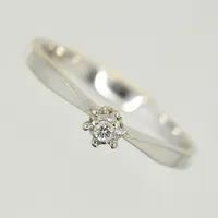 Ring, diamant 0,02ct enligt gravyr, stl 16¾, vitguld, 18K Vikt: 1,7 g