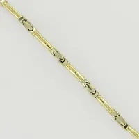 Ledat armband, längd 22cm, bredd ca 4mm, 18K, 18,6g 