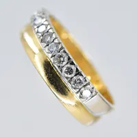 Ring, diamanter 10x0,02ct, stl 16¾, graverad, 18K Vikt: 3,1 g