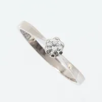 Ring vitguld med diamant 0.13ct, stl 16½ mm, Svedboms Guldsmeds Ab Hov Vetlanda 1974, 18K Vikt: 1,7 g