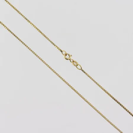 Kedja Venezia, stämplad GFAB,  längd 61 cm, bredd 1mm, 18K  Vikt: 6 g