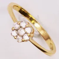 Ring, diamanter ca 0,25ctv, Ø15¾, bredd:6mm, 18K 1,7g.
