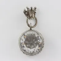 Hänge bergkristall, Ø ca 22mm, silver 830/1000 Vikt: 11,3 g
