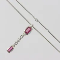 Collier Thomas Sabo, ormkedja 39 + 3 cm, hänge rosa stenar, silver 925/1000 Vikt: 17,3 g