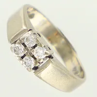 Ring med briljantslipade diamanter 0,24ctv, stl 17, G. Dahlgren & Co, Malmö, år 1983, vitguld.18K  Vikt: 4,3 g