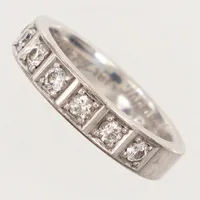 Ring vitguld med diamanter, totalt 0,35ct enligt gravyr, stl 15½, bredd 4mm, Schalin, gravyr, 18K Vikt: 5,7 g