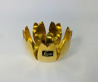 Ljuslykta, Lövsjö Sweden, höjd 6 cm, etikettmärkt, guldpläterad, metall Vikt: 0 g