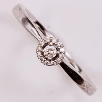 Ring, Ø18½, diamanter ca 0,10ctv, vitguld 18K 3,7g.