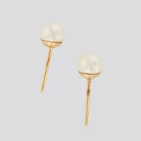 Ett par Örhängen med pärlor, Ø5mm, utan stoppers, 18K  Vikt: 0,6 g