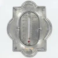 Termometer, tenn, Celsius, Fahrenheit, Reaumur, höjd ca 20cm, bredd 16cm Vikt: 0 g