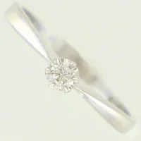 Ring vitguld med diamant, ca 0,08ct enligt gravyr, stl 17, Juvelia Atelje Hb H & B Andersson, 1981 Uppsala. 18K Vikt: 2,2 g