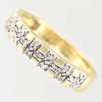 Ring med diamanter ca 20x0,005ct, 8/8-slipade, stl 17, bredd 3-4mm, GHA, gravyr, 18K  Vikt: 3,1 g
