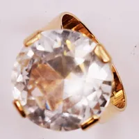 Ring, Ø16¾, bergkristall ca Ø15mm, Alton, höjd från skena:12mm, 18K 8,4g.