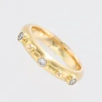 Ring, stl16¼, Diamanter 3 x ca 0,03ct, bredd:3,8mm, 18K  Vikt: 6 g