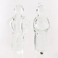 Glasskulpturer Reijmyre Tyko Axelsson, gubbe och gumma, en etikettmärkt, en omärkt, 19cm -Finns för visning på Pantbanken Amiralsgatan Vikt: 0 g
