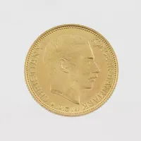 Mynt Christian X, Konge af Danmark, 20 kroner, år1913, Ø 23mm, 21,6K Vikt: 9 g
