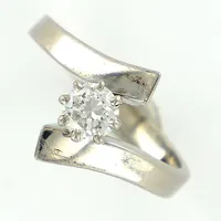 Ring med diamant, 0,25ct, stl 14, TW/SI, vitguld 18K  Vikt: 3,3 g