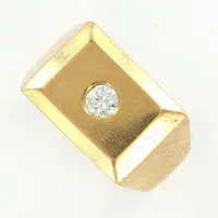 Ring med diamant, 0,15ct, stl 19, bredd 11mm, repig klack, något skev, 18K  Vikt: 10,2 g