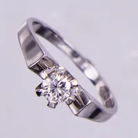 Ring vitguld med diamant 1x0,27ct, Tcr (I)/VS, stl: 16¼, 18K Vikt: 3 g