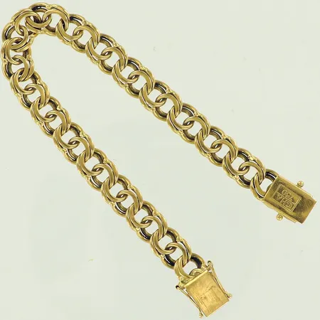 Armband Bismarck, ca 19cm, bredd 9mm, GHA. 18K  Vikt: 29,5 g