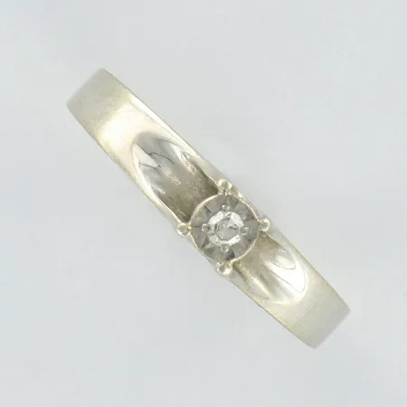 Ring med diamant ca0,02ct, stl 16, vitguld, 18K, 1,6g 