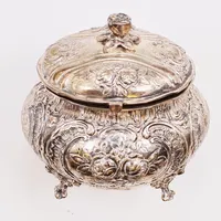 Sockerskål, handarbete, höjd ca 9cm, bredd:8,5x7,5cm, 835/1000 Silver 183,9g.