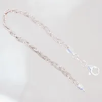 Armband, flätat, 18,5cm, bredd 3,5mm, Guldfynd, Nypris 349kr, silver 925/1000 Vikt: 6 g