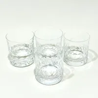 Fyra whiskeyglas, Orrefors, höjd ca 7-8cm, Ø6-7cm. Vikt: 0 g Skickas med paket.