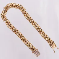 Armband, Kejsar, diamanter 20 x ca0,02ct, 23cm, bredd 8,3mm, 18K  Vikt: 104,3 g