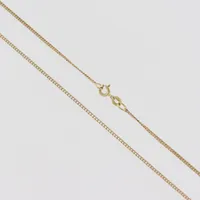 Kedja pansar, längd 50cm, bredd 1,55mm, stämplad Balestra, 18k  Vikt: 5 g