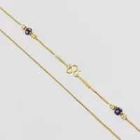 Collier med emaljdekor, längd 46 cm, 23k thai 1bath Vikt: 15,2 g