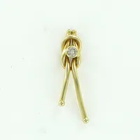 Hänge med vit sten, 30mm, 14K, Vikt: 1,2 g