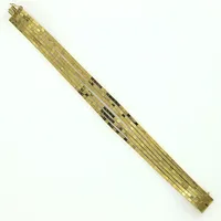 Armband, 19cm, bredd 12mm, sex rörliga länkar á 2x2mm, repig, något slappa länkar, 18K  Vikt: 42,6 g