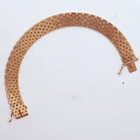Armband, korridorlänk, längd 19cm, bredd 11,5mm, Mikkov Ab August , år 1963, 18k Vikt: 33 g