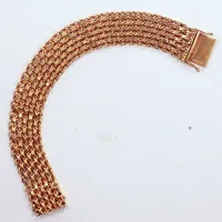 Armband, x-länk, längd 19cm, bredd 15,40mm, Mikkov Handelsfirma Stockholm , år 1962,  18k   Vikt: 44,1 g