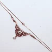 Collier, vita stenar,  silver 830/1000, 45,5cm  Vikt: 11,7 g
