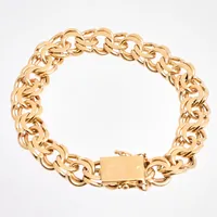 Armband i 18K guld, 20,5cm, Bismarck, bredd 11,8mm, tillverkad av BEH Bengt Hallberg Guldsmeds AB, år 1964, vikt 56,83g.